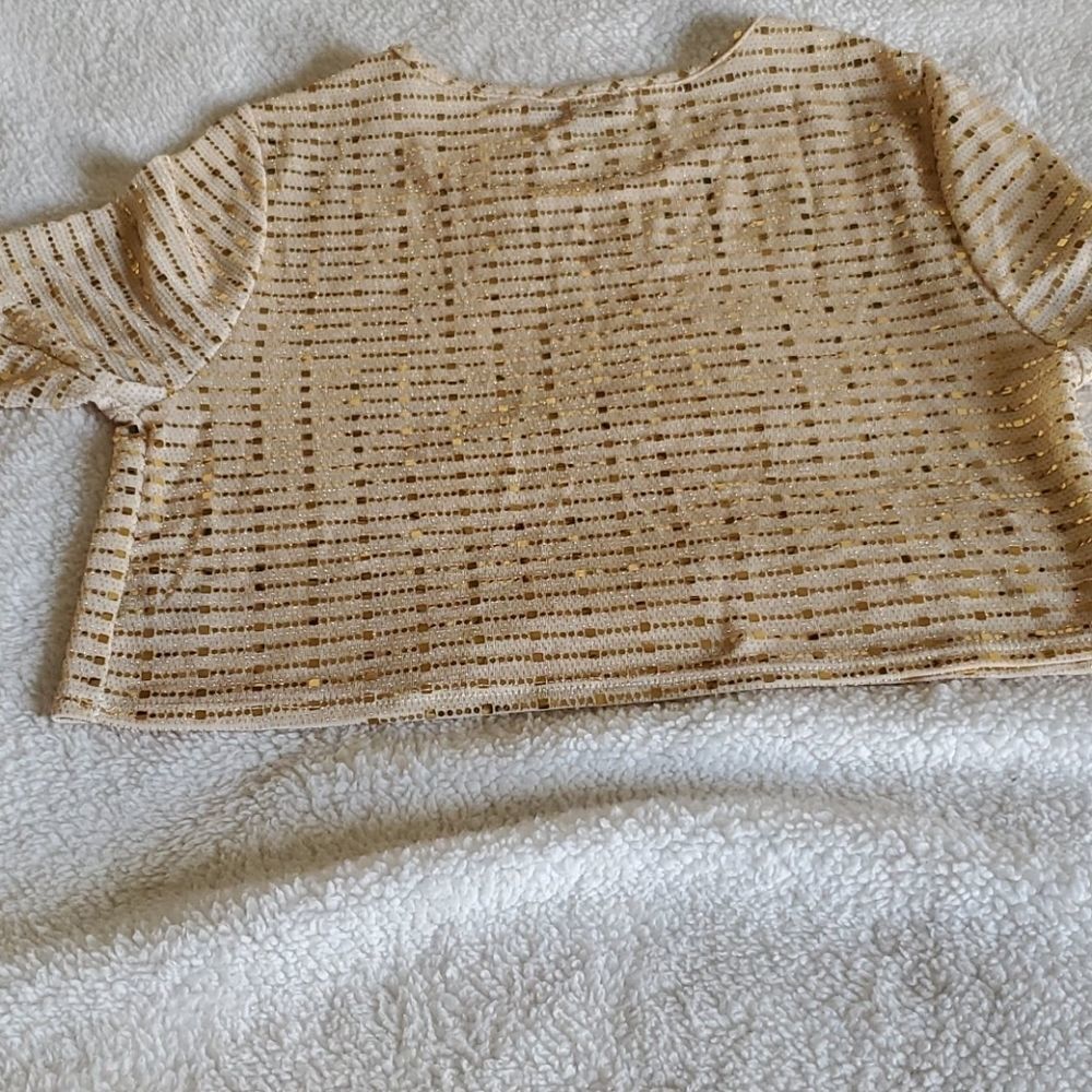 CHARLOTTE RUSSE gold sequins knit top